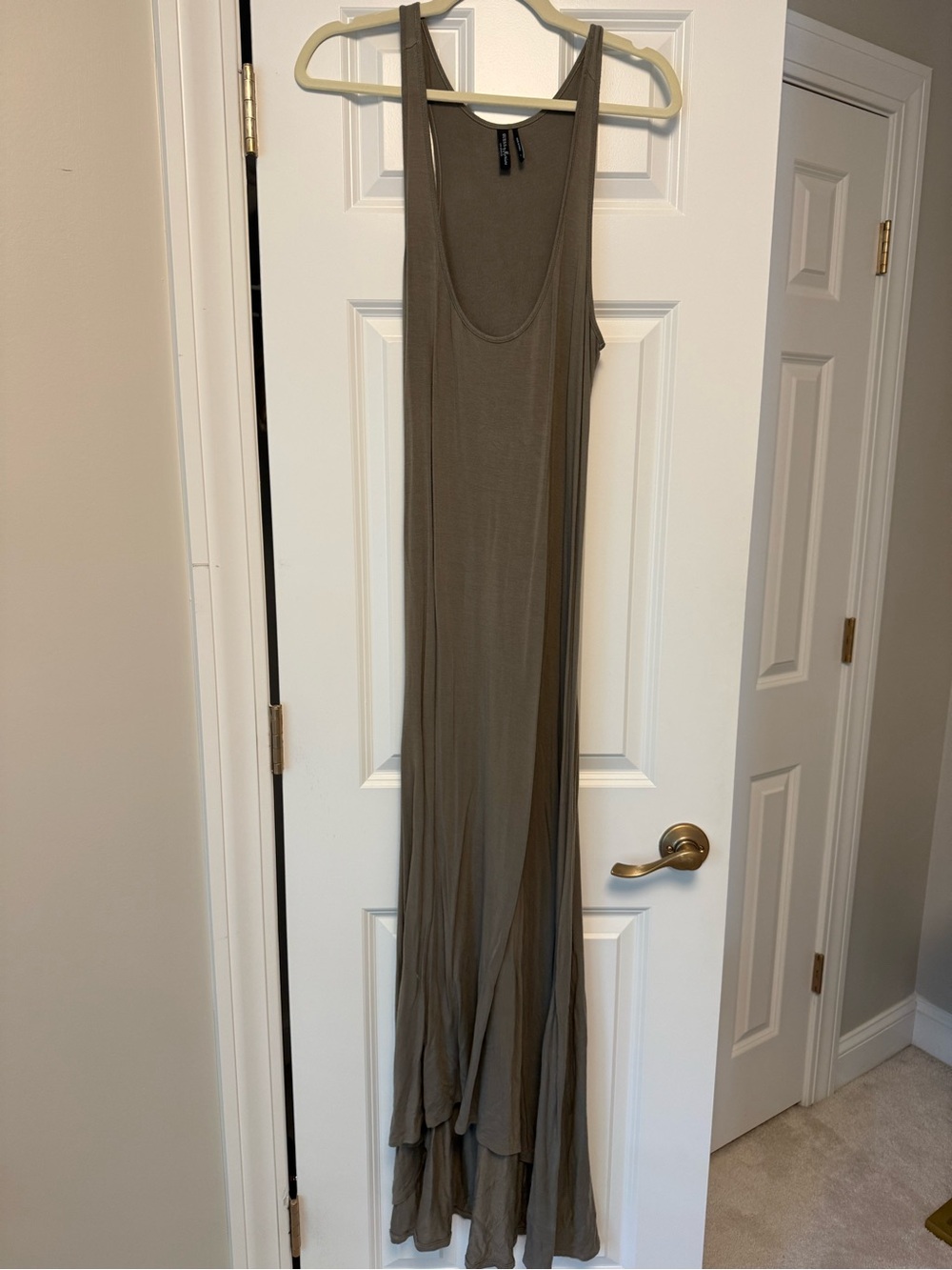 BCBGMaxAzria Olive Green Sleeveless Maxi Dress